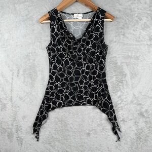 Iz‎ Byer Y2K Tank Top Size M Black Whimsigoth Grunge Geometric USA Made Vintage